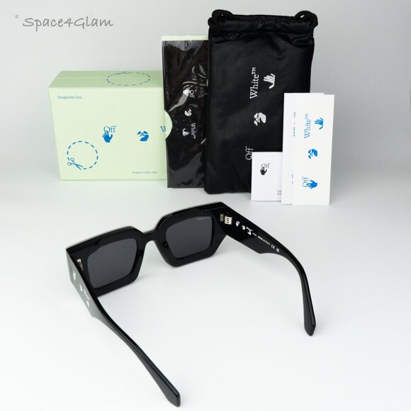 Off-White Men Sunglasses Black Grey Square OERI048 FRANCISCO 1007 NEW AUTHENTIC - Picture 9 of 10